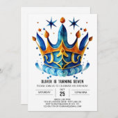 Diamond Custom Prince Crown Geburtstag Einladung (Vorne/Hinten)
