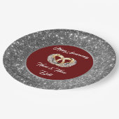 Diamond Customizing Wedding Rings Silver Jahrestag Pappteller (Schrägansicht)