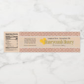 Diamond Cut Comb Honey Container Wrap rund um Labe Wasserflaschenetikett (Einzelnes Label)