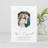 Diamond Cut Foto Verlobung Ankündigung (Stehend Vorderseite)