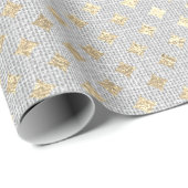 Diamond Cut Foxier Gold Silver Gray VIP Linde Geschenkpapier (Rolleneckpunkt)