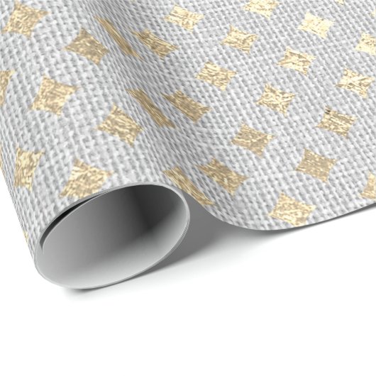 Diamond Cut Foxier Gold Silver Gray VIP Linde Geschenkpapier (Rolleneckpunkt)