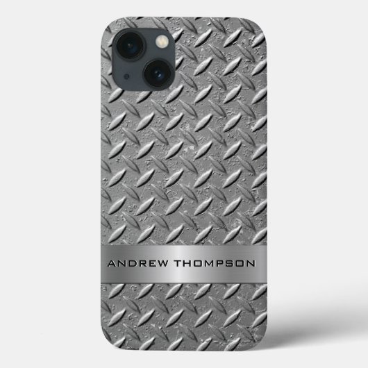 Diamond Cut Metal Plate Case-Mate iPhone Hülle (Rückseite)