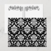 Diamond Damask, weiß auf schwarz Postkarte (Vorne/Hinten)