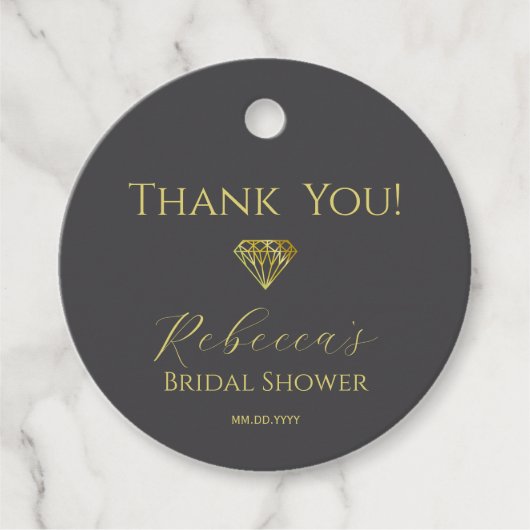 Diamond Danke Brautparty Favor Tag Geschenkanhänger (Vorderseite)