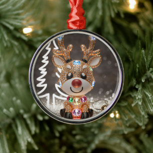 Diamond Dazzling Rudolf: Ein 3D-Weihnachtsspiel Ornament Aus Metall