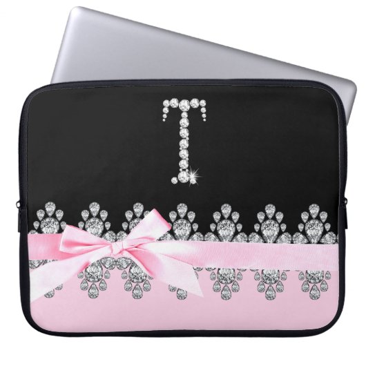 Diamond Delilah: Initial T Laptopschutzhülle (Vorderseite)