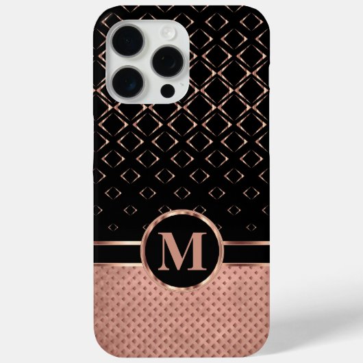 Diamond Design Rose Gold und Black Case-Mate iPhone Hülle (Rückseite)