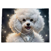 "Diamond Diva: Das glamouröse Poodle in Sparkle" Große Geschenktüte (Vorderseite)