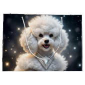 "Diamond Diva: Das glamouröse Poodle in Sparkle" Große Geschenktüte (Rückseite)