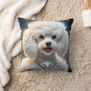 "Diamond Diva: Das glamouröse Poodle in Sparkle" Kissen