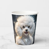 "Diamond Diva: Das glamouröse Poodle in Sparkle" Pappbecher (Rückseite)