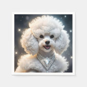"Diamond Diva: Das glamouröse Poodle in Sparkle" Serviette (Vorderseite)
