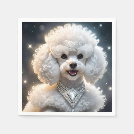 "Diamond Diva: Das glamouröse Poodle in Sparkle" Serviette (Vorderseite)