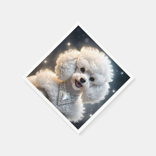 "Diamond Diva: Das glamouröse Poodle in Sparkle" Serviette (Ecke)