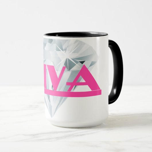Diamond Diva Pink Tasse (VorderseiteRechts)