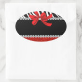 Diamond Diva (roter Glitzer) Ovaler Aufkleber (Tasche)