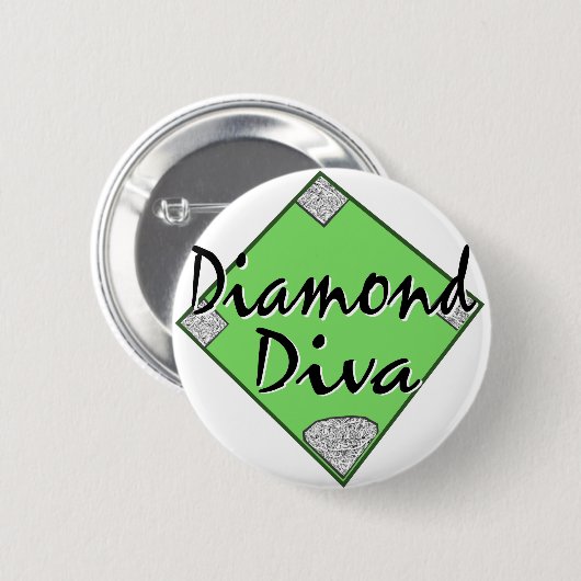 Diamond Diva Softball Button (Vorne & Hinten)