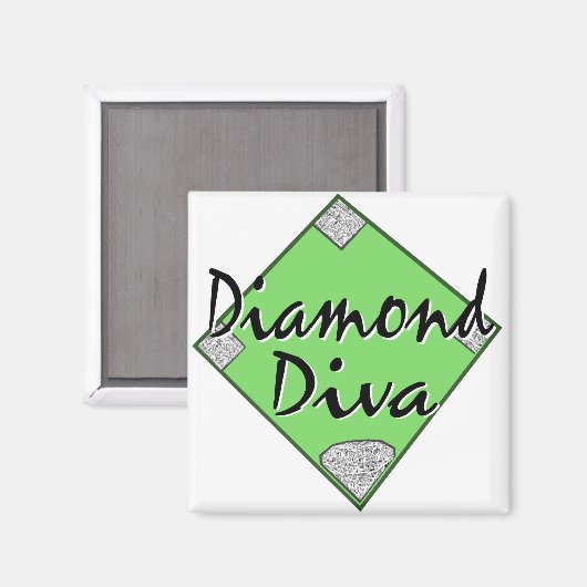 Diamond Diva Softball Magnet (Vorderseite/Rückseite)
