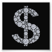Diamond Dollar Sign Bling Fotodruck (Vorne)