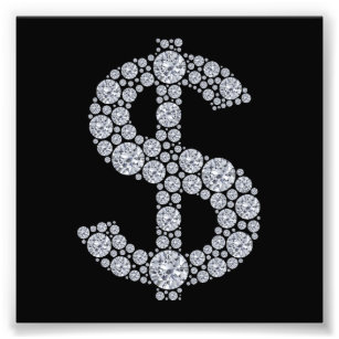 Diamond Dollar Sign Bling Fotodruck