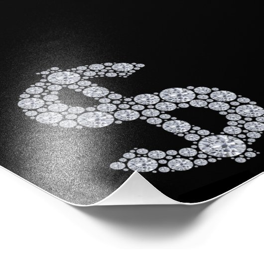 Diamond Dollar Sign Bling Fotodruck (Ecke)