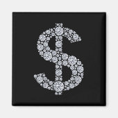 Diamond Dollar Sign Bling Magnet (Vorne)