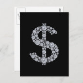 Diamond Dollar Sign Bling Postkarte (Vorne/Hinten)