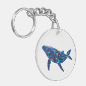 Diamond Dolphin - Vibrannte Kunst Schlüsselanhänger (Vorderseite links)