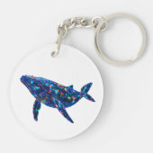 Diamond Dolphin - Vibrannte Kunst Schlüsselanhänger (Rückseite)