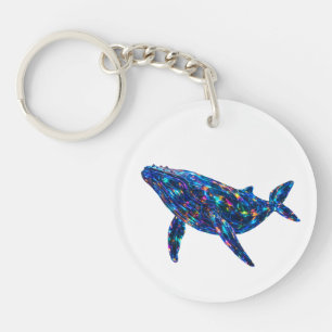 Diamond Dolphin - Vibrannte Kunst Schlüsselanhänger