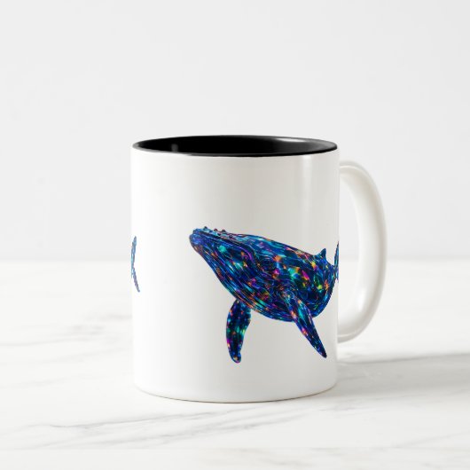 Diamond Dolphin - Vibrannte Kunst Zweifarbige Tasse (VorderseiteRechts)