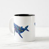 Diamond Dolphin - Vibrannte Kunst Zweifarbige Tasse (Vorderseite Links)