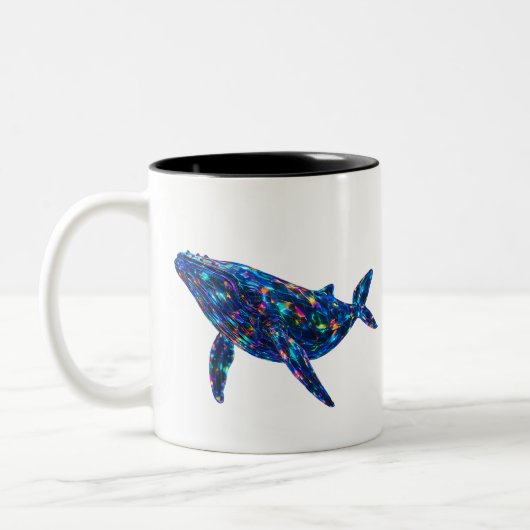 Diamond Dolphin - Vibrannte Kunst Zweifarbige Tasse (Links)