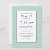 Diamond Dot Hochzeitseinladung | Minze und Marine Einladung (Vorderseite)
