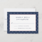 Diamond Dot RSVP Card | Korallen und Marine Karte (Vorderseite)