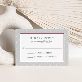 Diamond Dot RSVP Card | Pflaumen und Grau