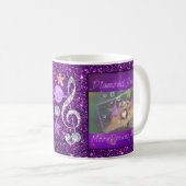 Diamond Dreams Lila Imitate Glitzer Kaffeetasse (VorderseiteRechts)