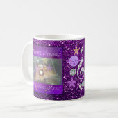 Diamond Dreams Lila Imitate Glitzer Kaffeetasse (Vorderseite Links)