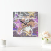 Diamond Dreams Quadratische Wanduhr (Zuhause)