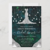 Diamond Dress & Bokeh String Lights Brautparty Einladung (Vorderseite)