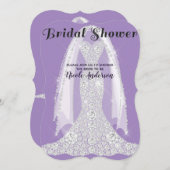 Diamond Dress Lila Lilac Glam Brautparty Einladung (Vorne/Hinten)