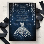 Diamond Dress Sparkle Quinceanera Invitation Einladung