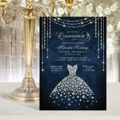 Diamond Dress Sparkle Quinceanera Invitation Einladung