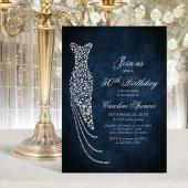 Diamond Dress Women's 50th Birthday Invitation Einladung