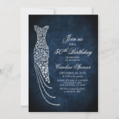 Diamond Dress Women's 50th Birthday Invitation Einladung (Vorderseite)