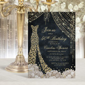 Diamond Dress Women's 50th Gold Birthday Invitatio Einladung