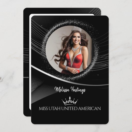 Diamond Dust Premium Pageant Promo Card Einladung (Vorne/Hinten)