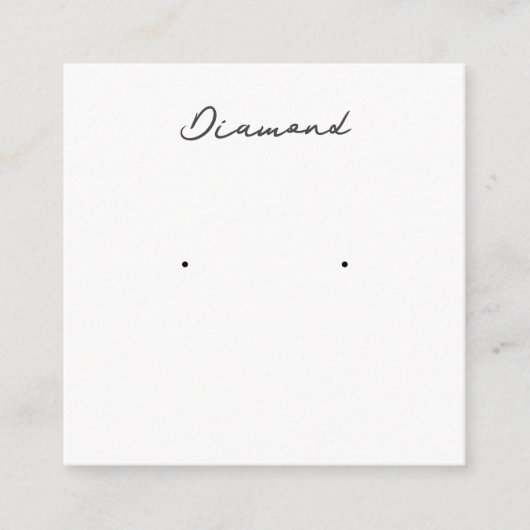 Diamond Earring Juwelier Display Card Begleitkarte (Vorderseite)