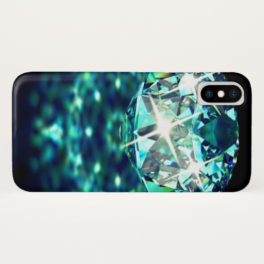 Diamond Edelstein funkelnd elegantes schwarzes Tür Case-Mate iPhone Hülle (Rückseite (Horizontal))